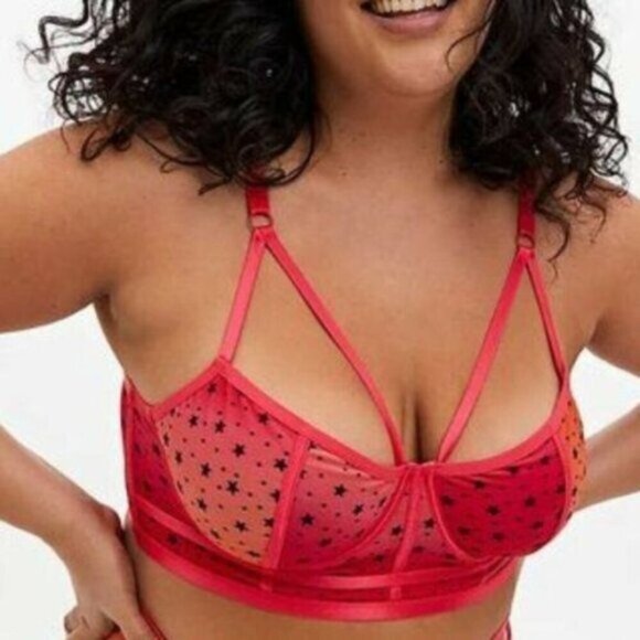 torrid Other - Torrid Raspberry Pink Ombre Star Mesh Bralette sz 1